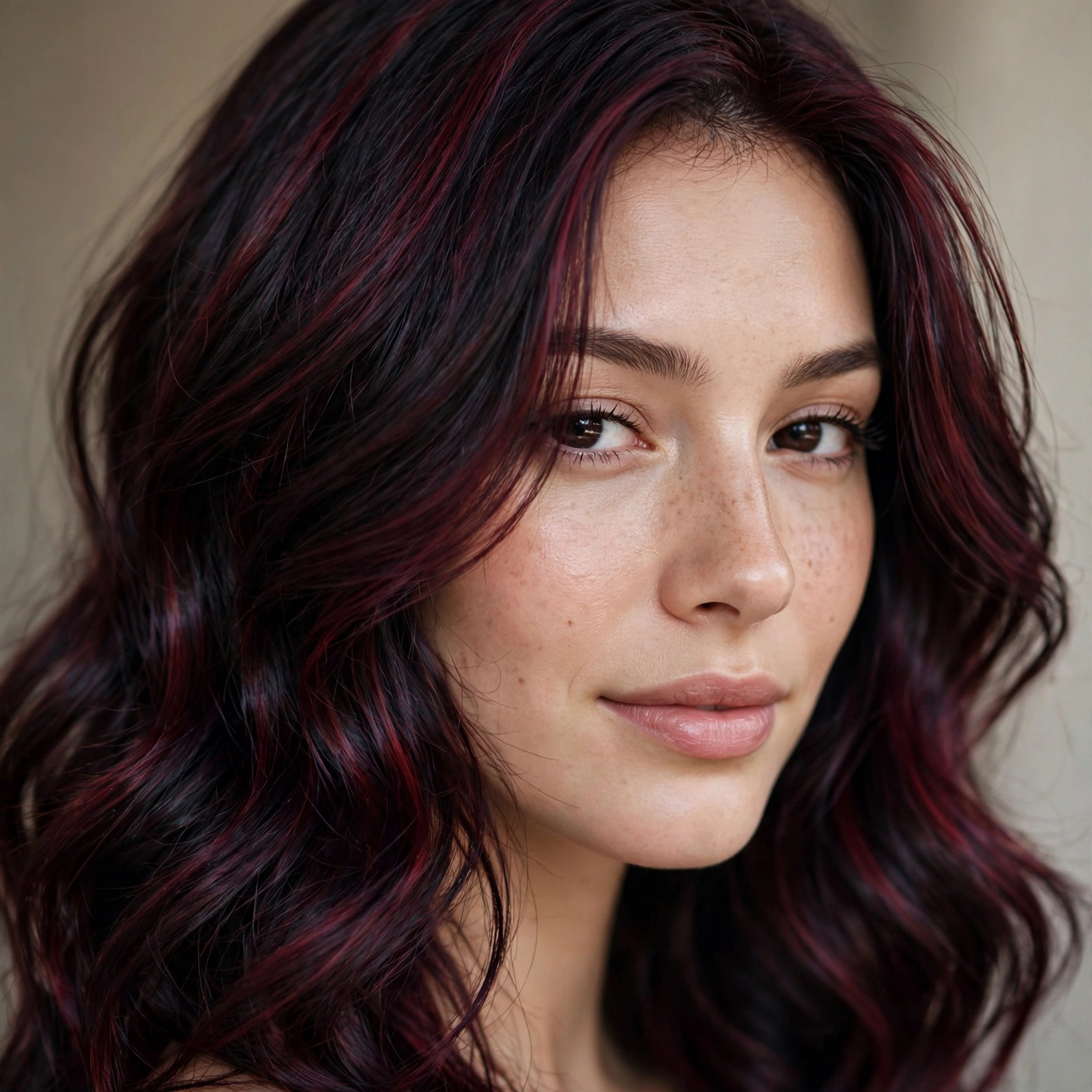 Merlot tinted black cherry hair