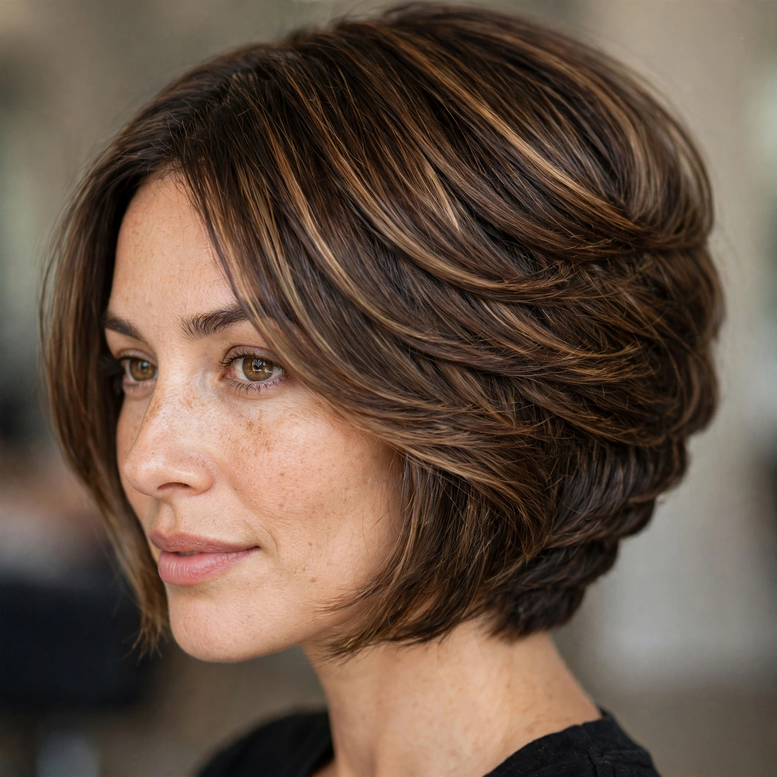 Stacked bob with graduated back