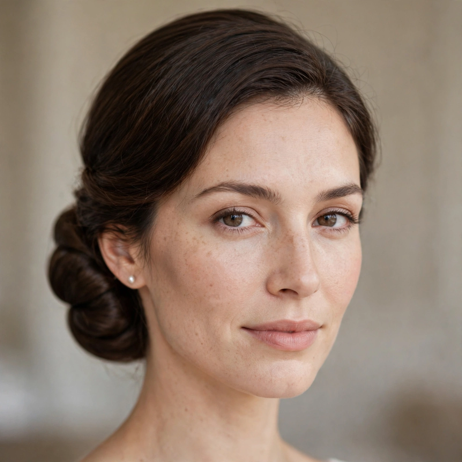 Classic low chignon bridal updo