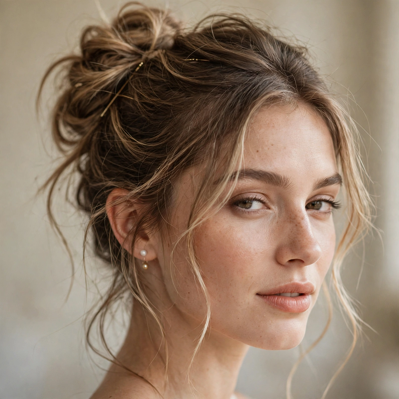 Effortlessly chic messy bridal bun