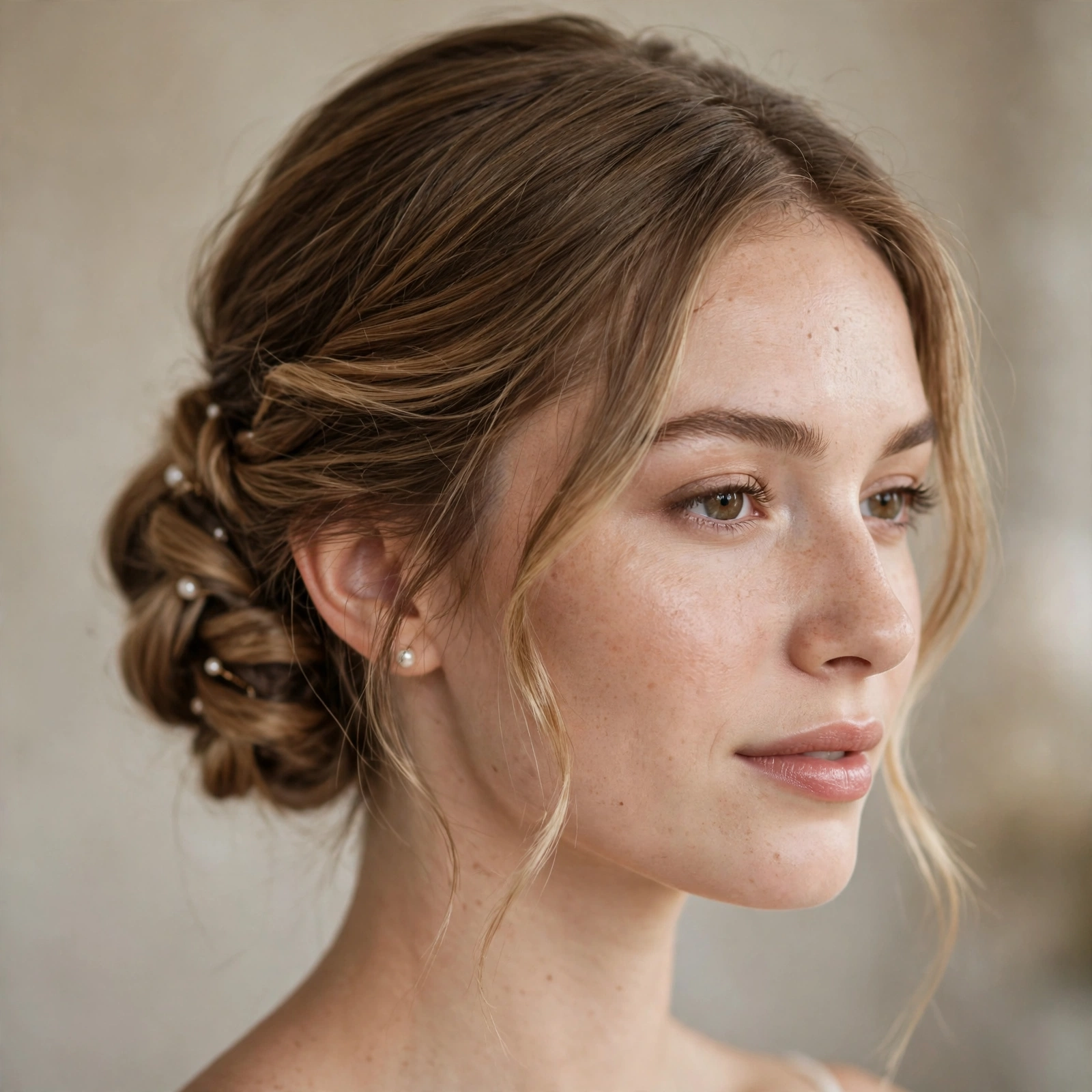 Low twisted bridesmaid updo