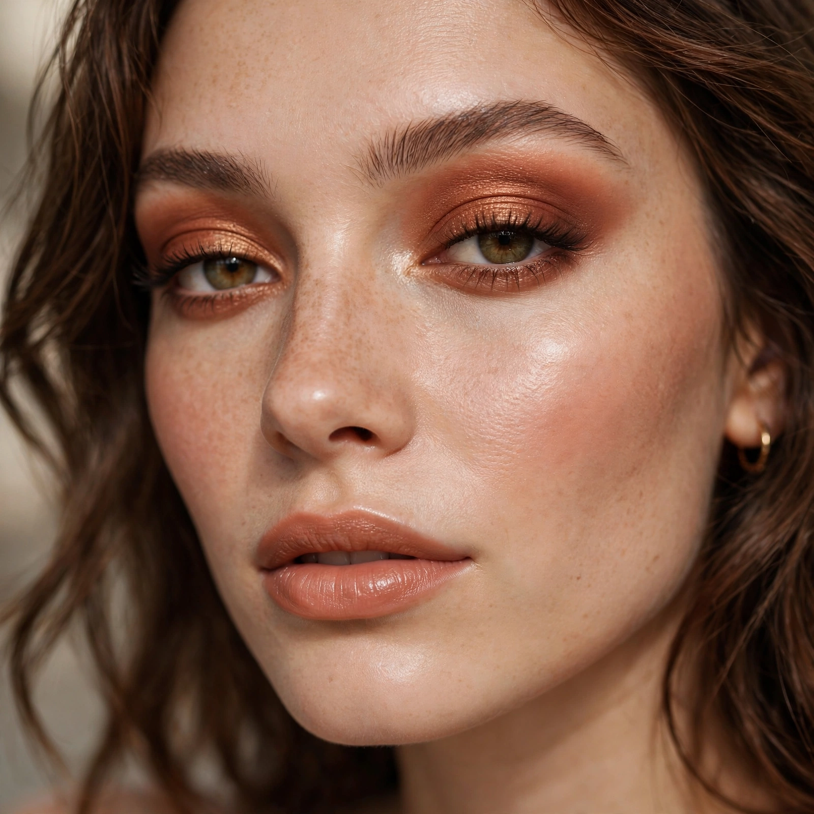 Terracotta bronze eyeshadow look