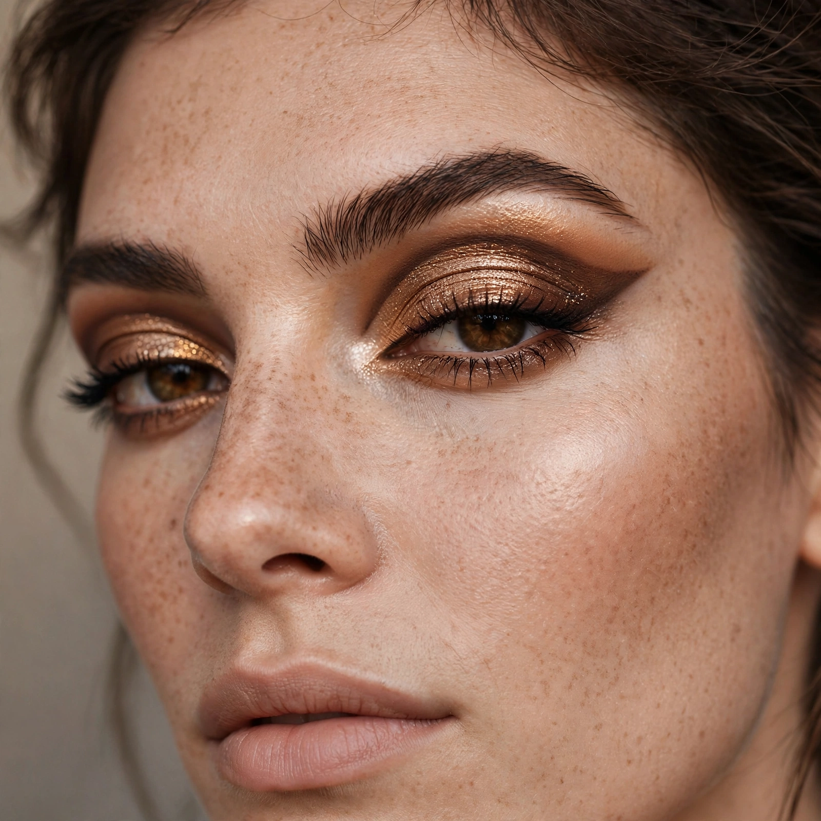 Bronze cut crease eyeshadow look