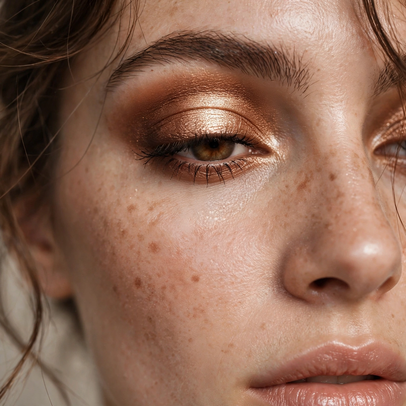 Bronze halo eyeshadow look