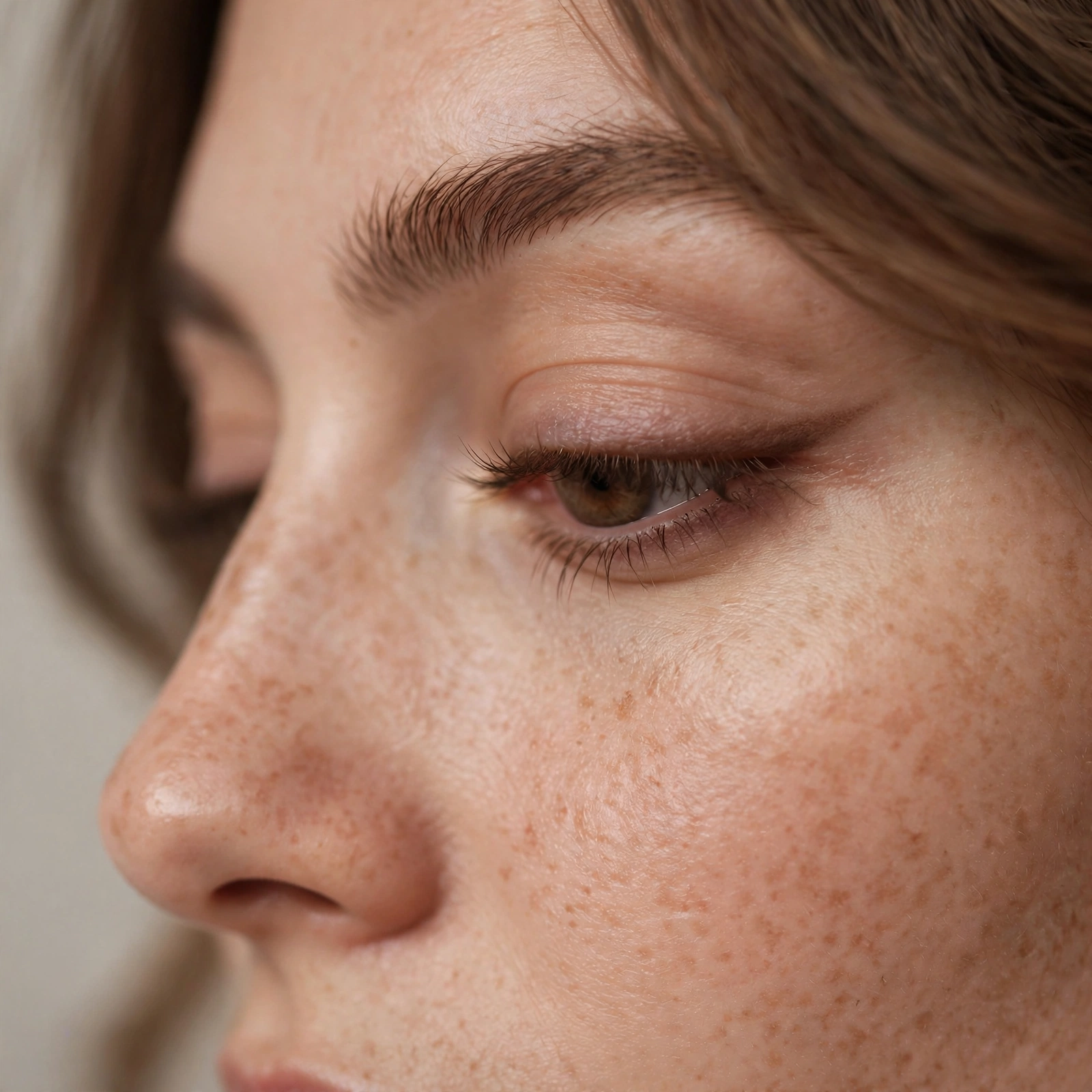 Soft brown lower lash eyeliner