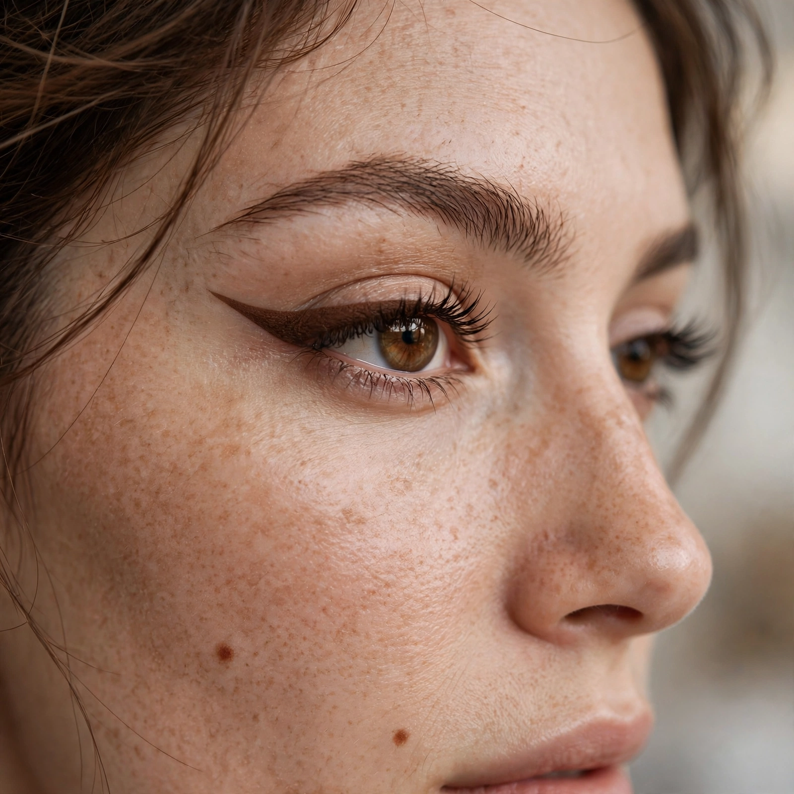 Brown gel eyeliner sharp wing