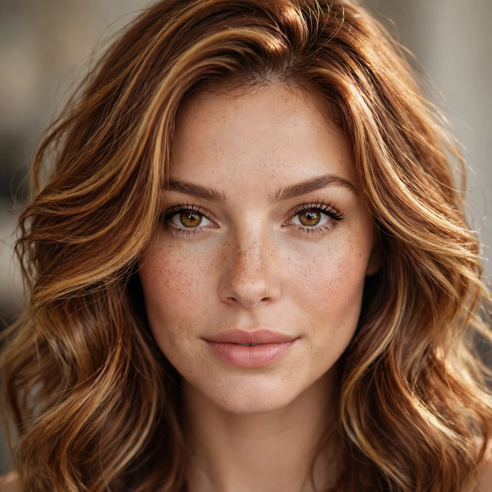 Cinnamon hair with golden highlights