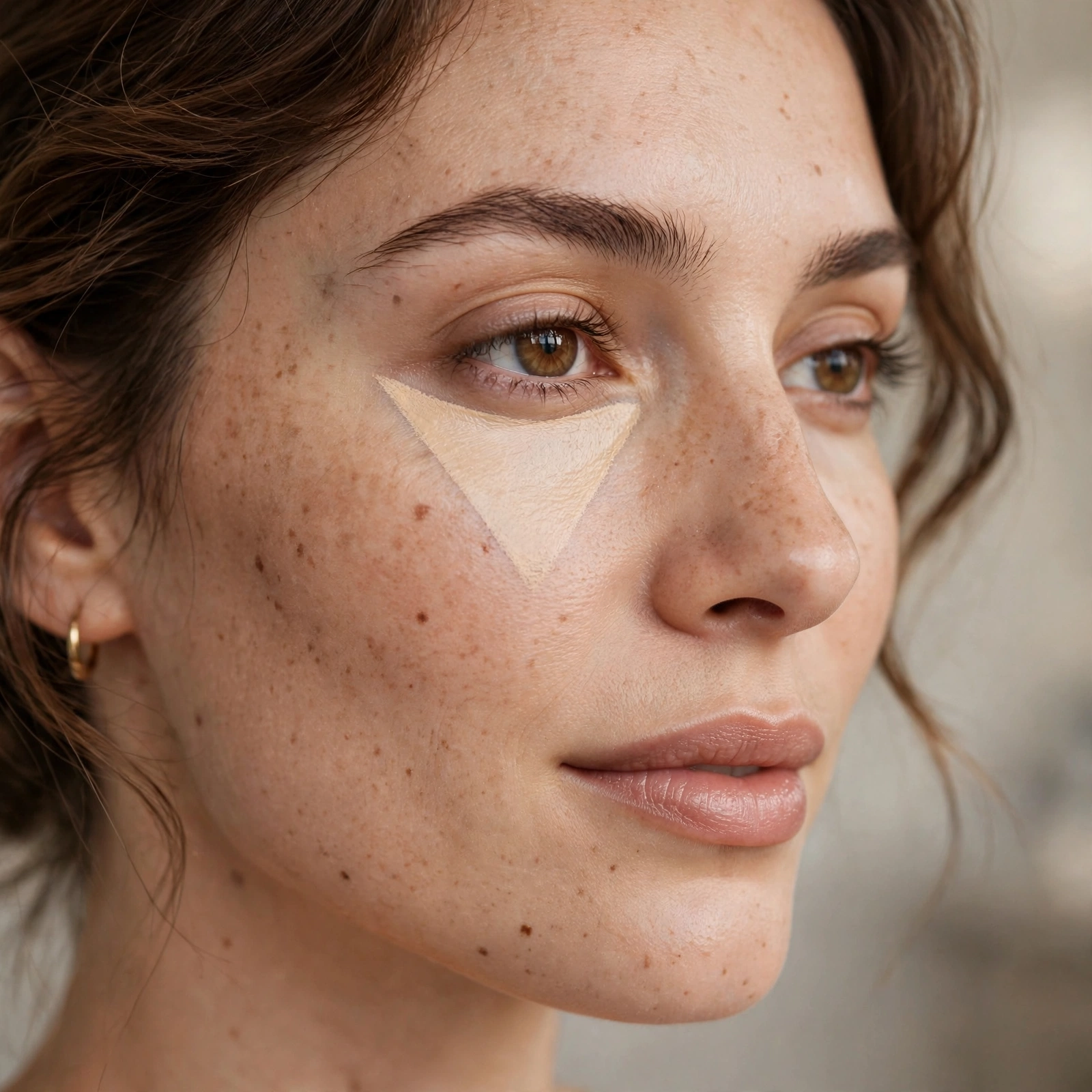 Triangle method under eye correcting