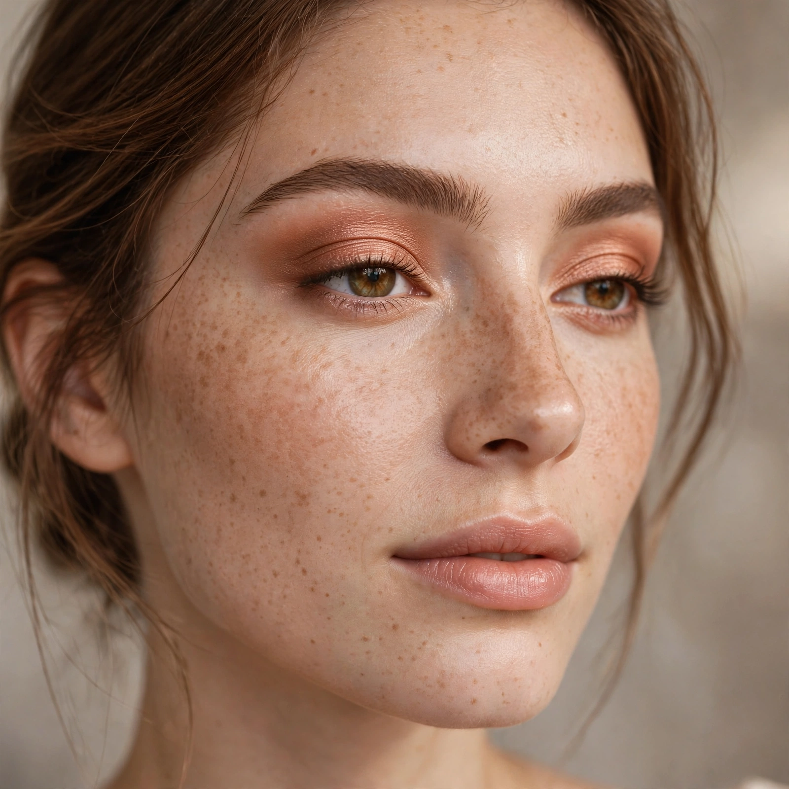 Soft copper eyeshadow wash