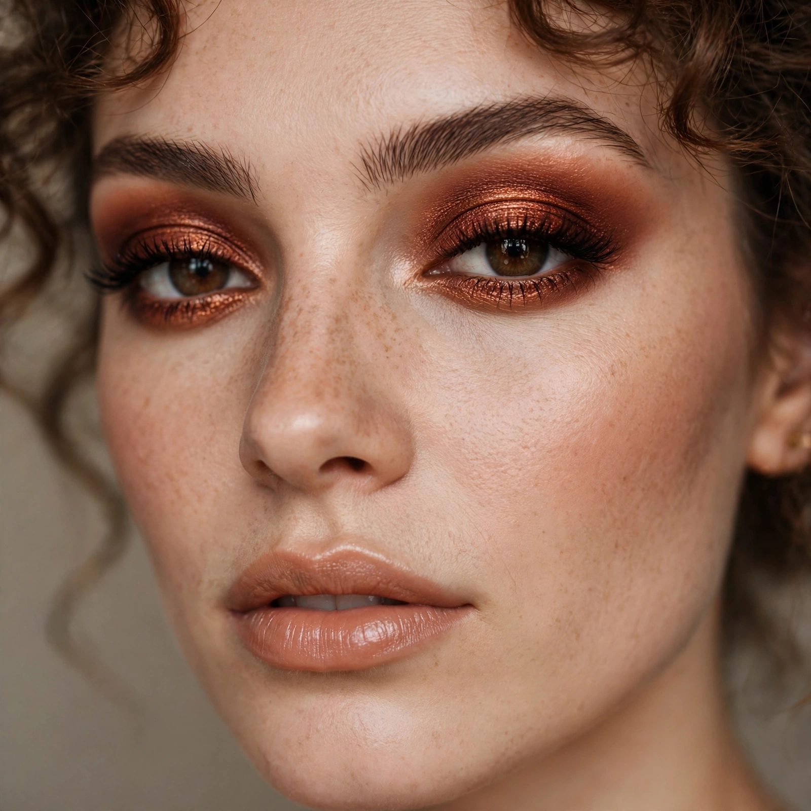 Deep copper evening eyeshadow