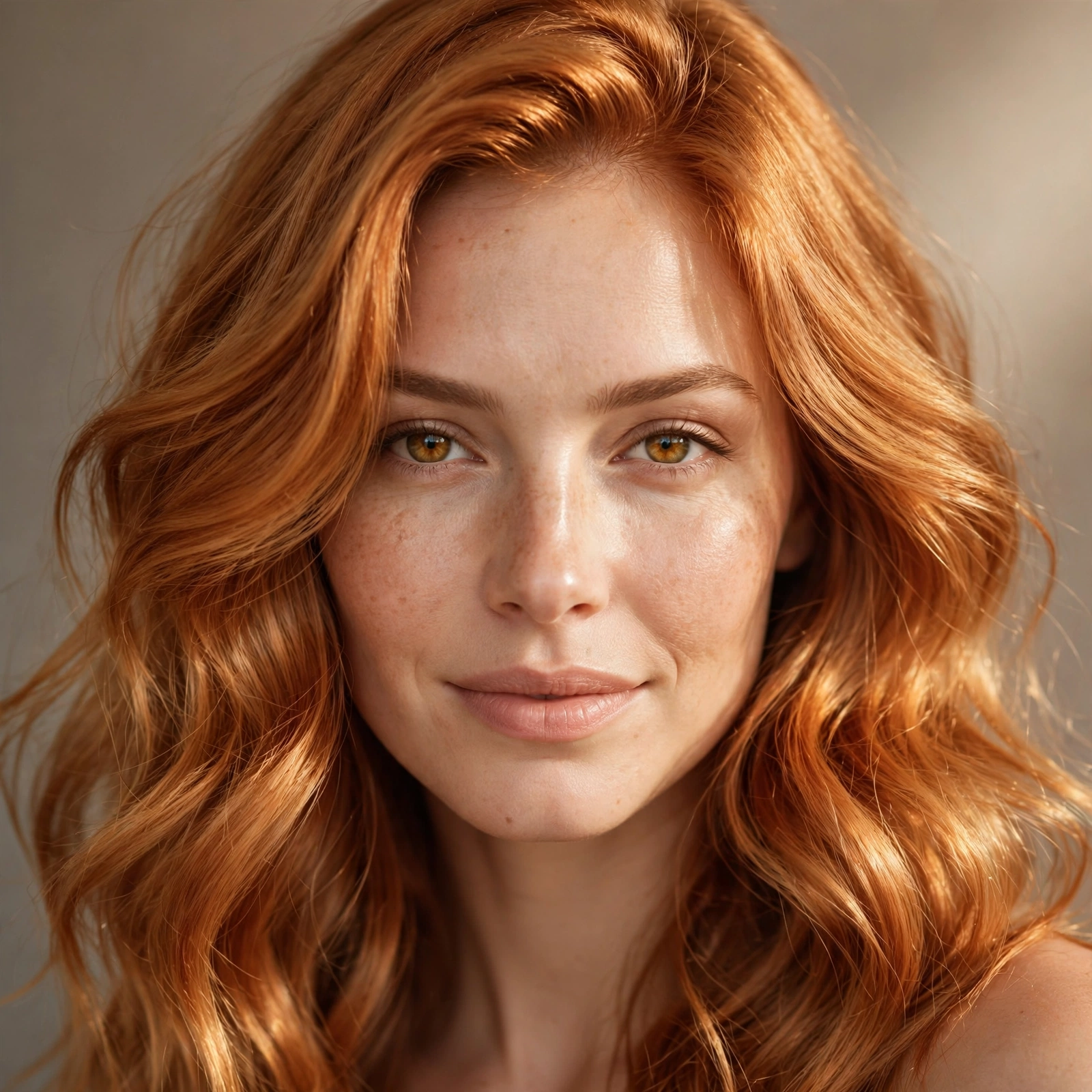 Golden copper hair with warm shine