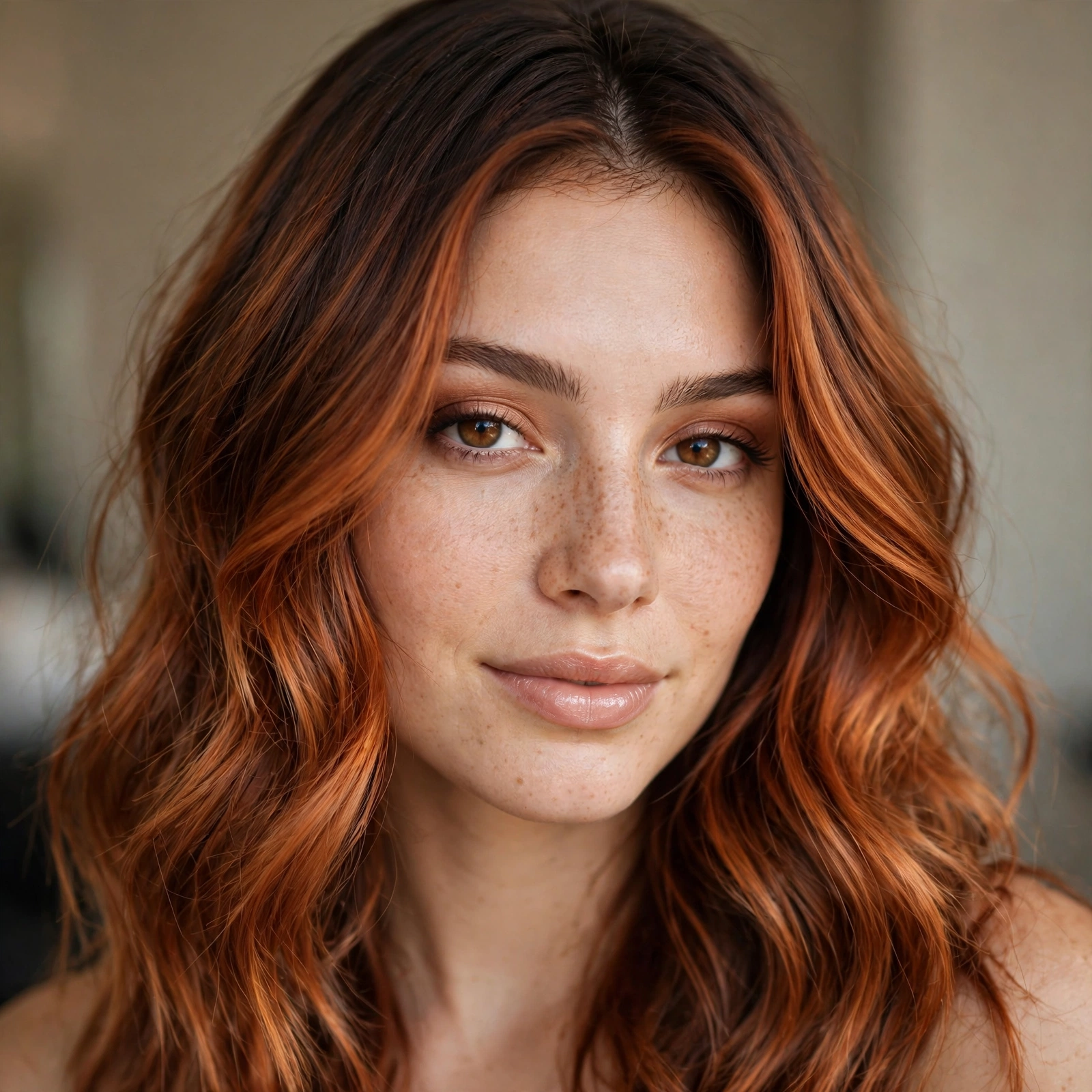 Copper root melt hair color