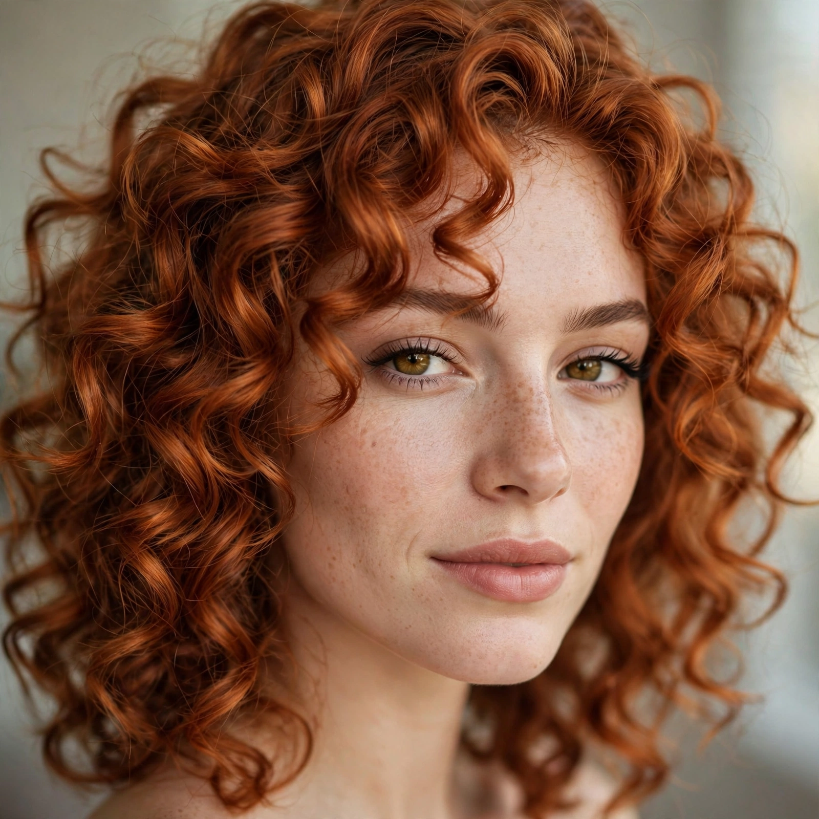 Copper hair color on curly hair