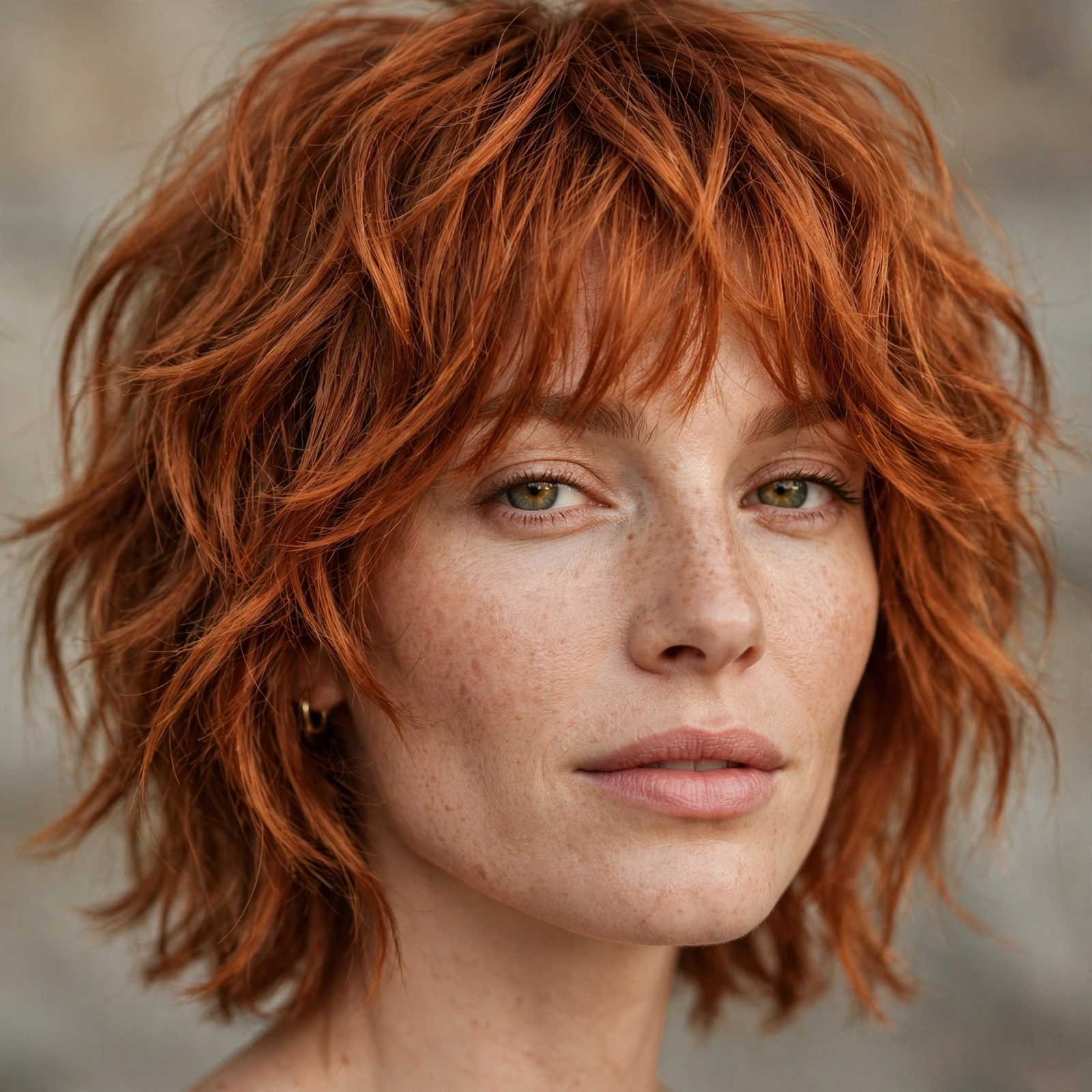 Copper shag haircut