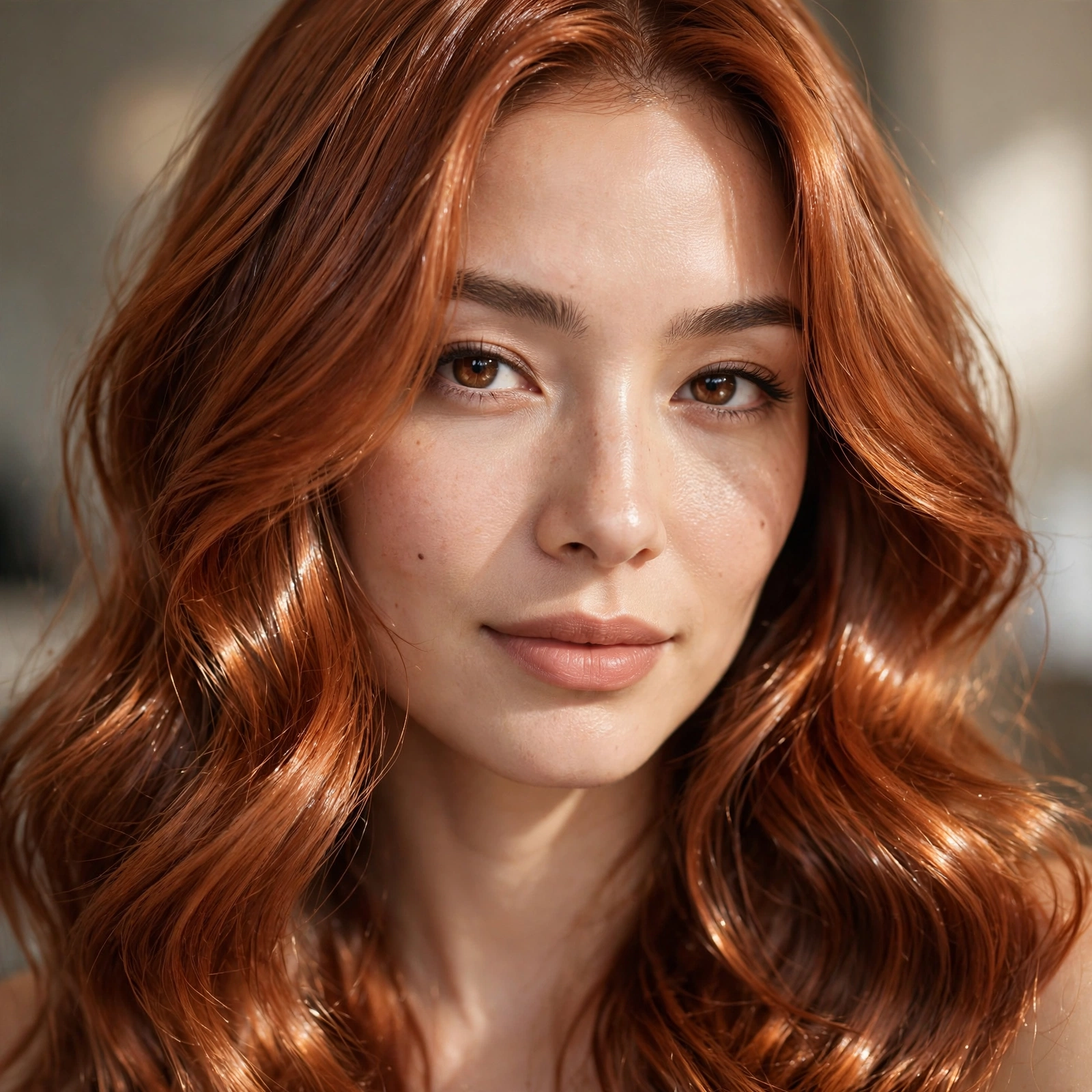 Copper gloss treatment on hair