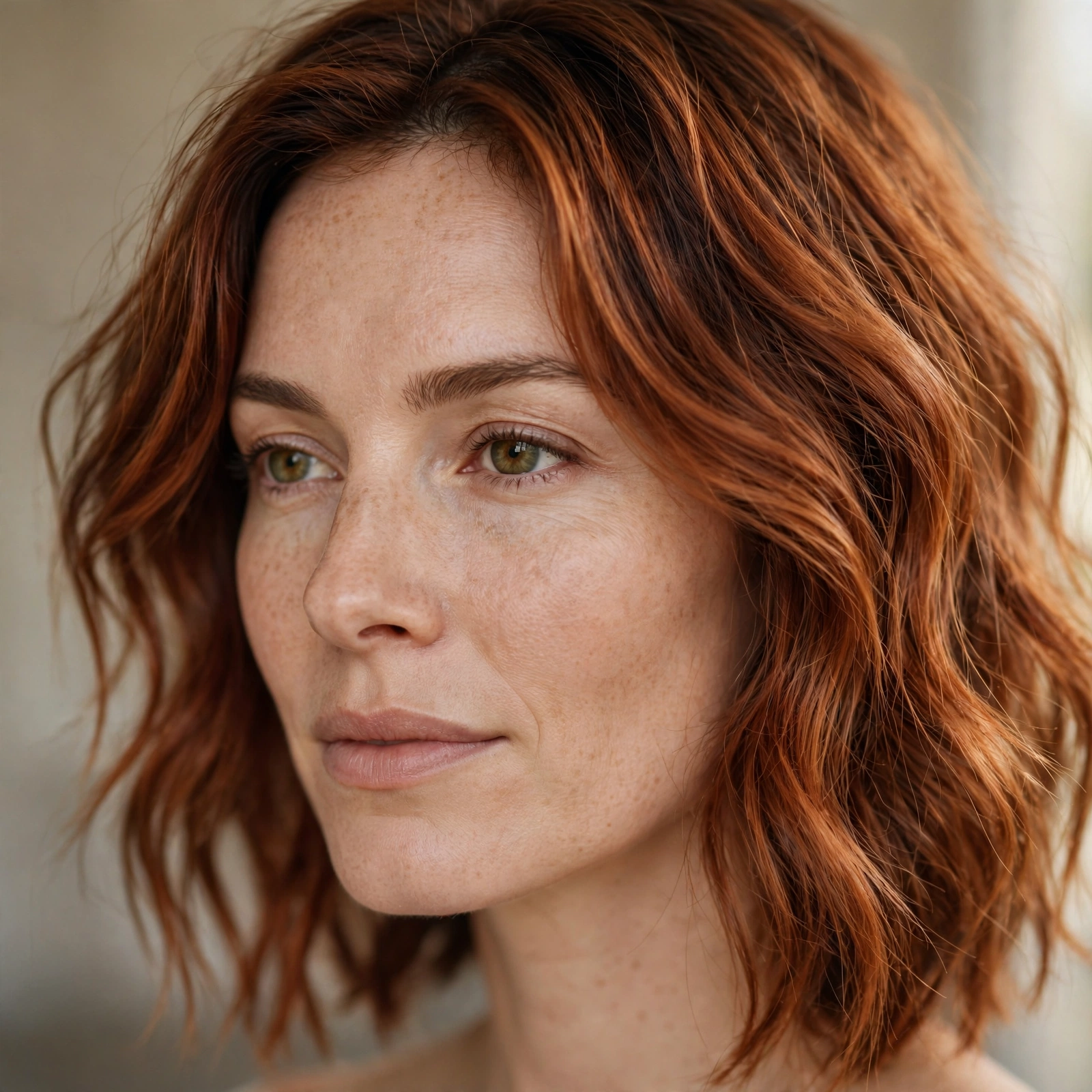 Lived-in copper hair color