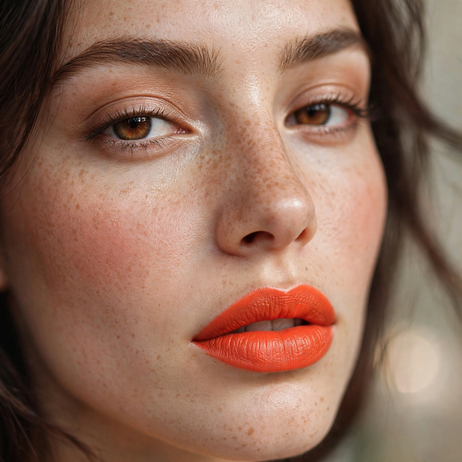 Vivid tangerine coral lipstick