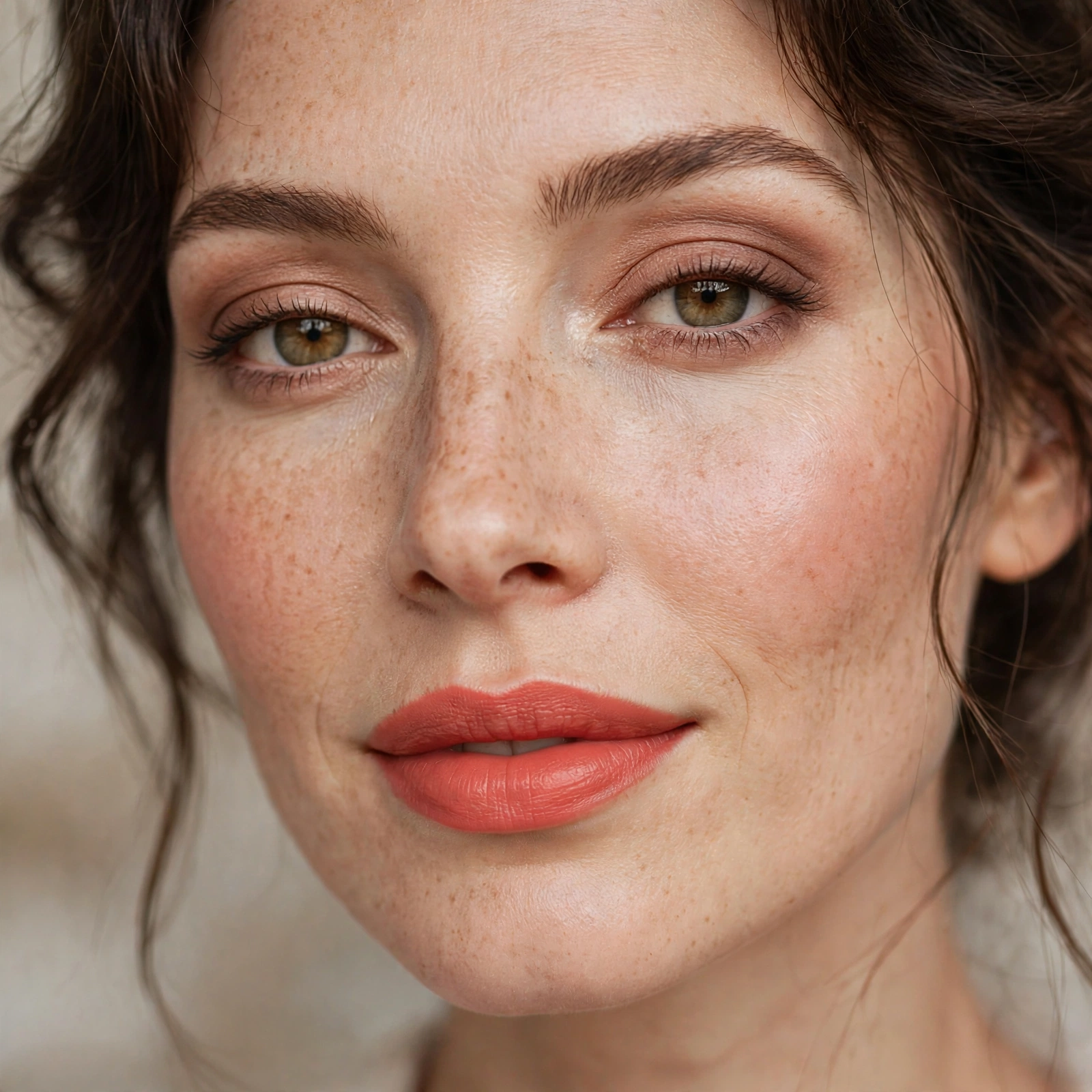 Long wearing coral lipstick