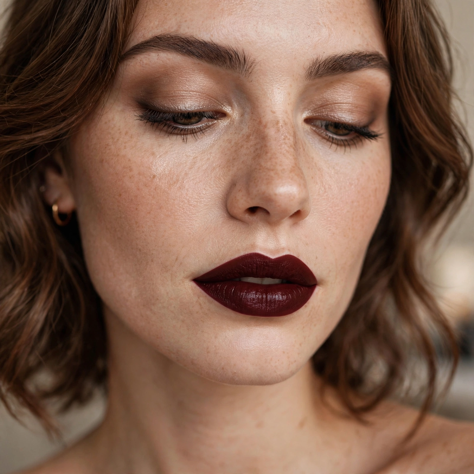 Oxblood classic dark lipstick