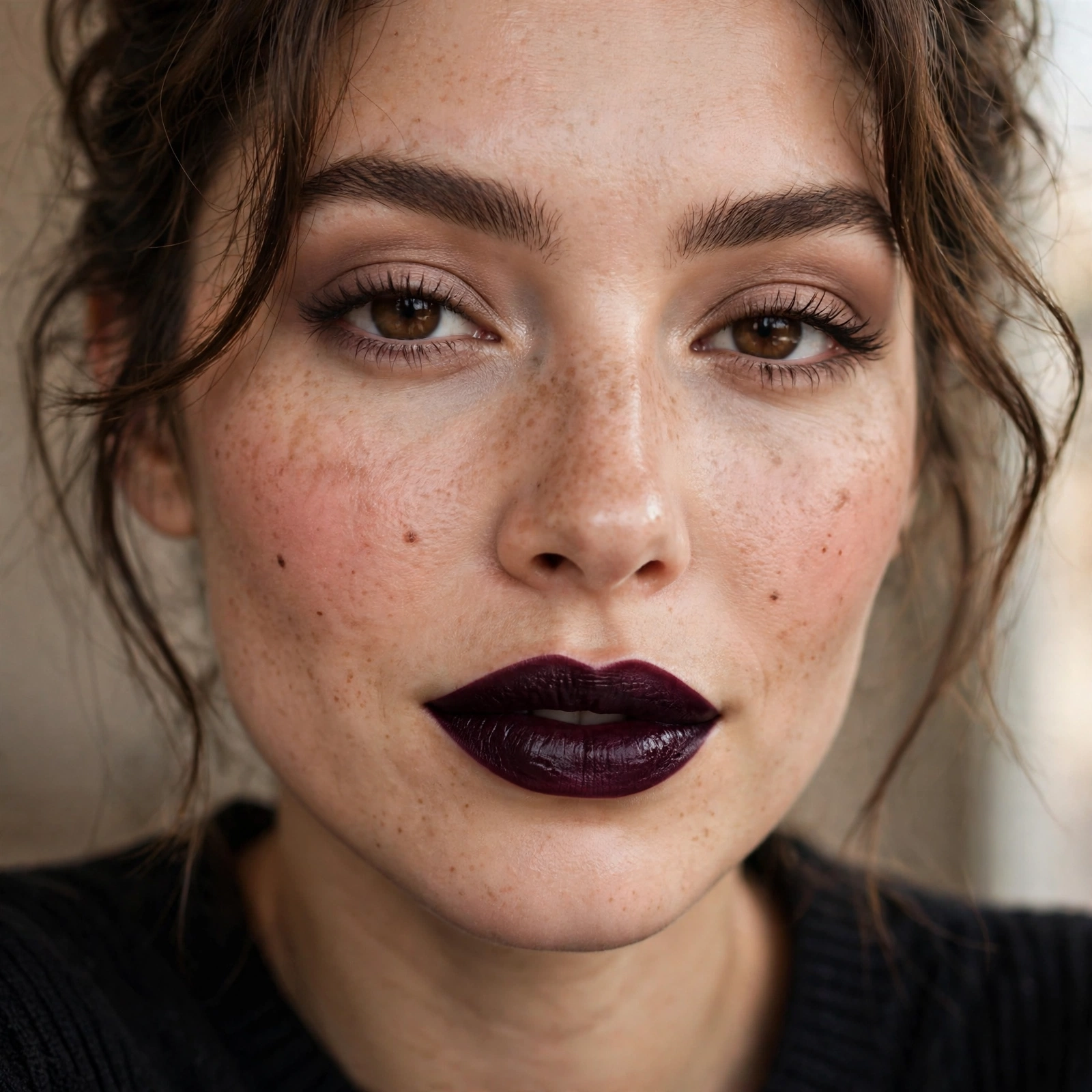 Blackberry deep lipstick look