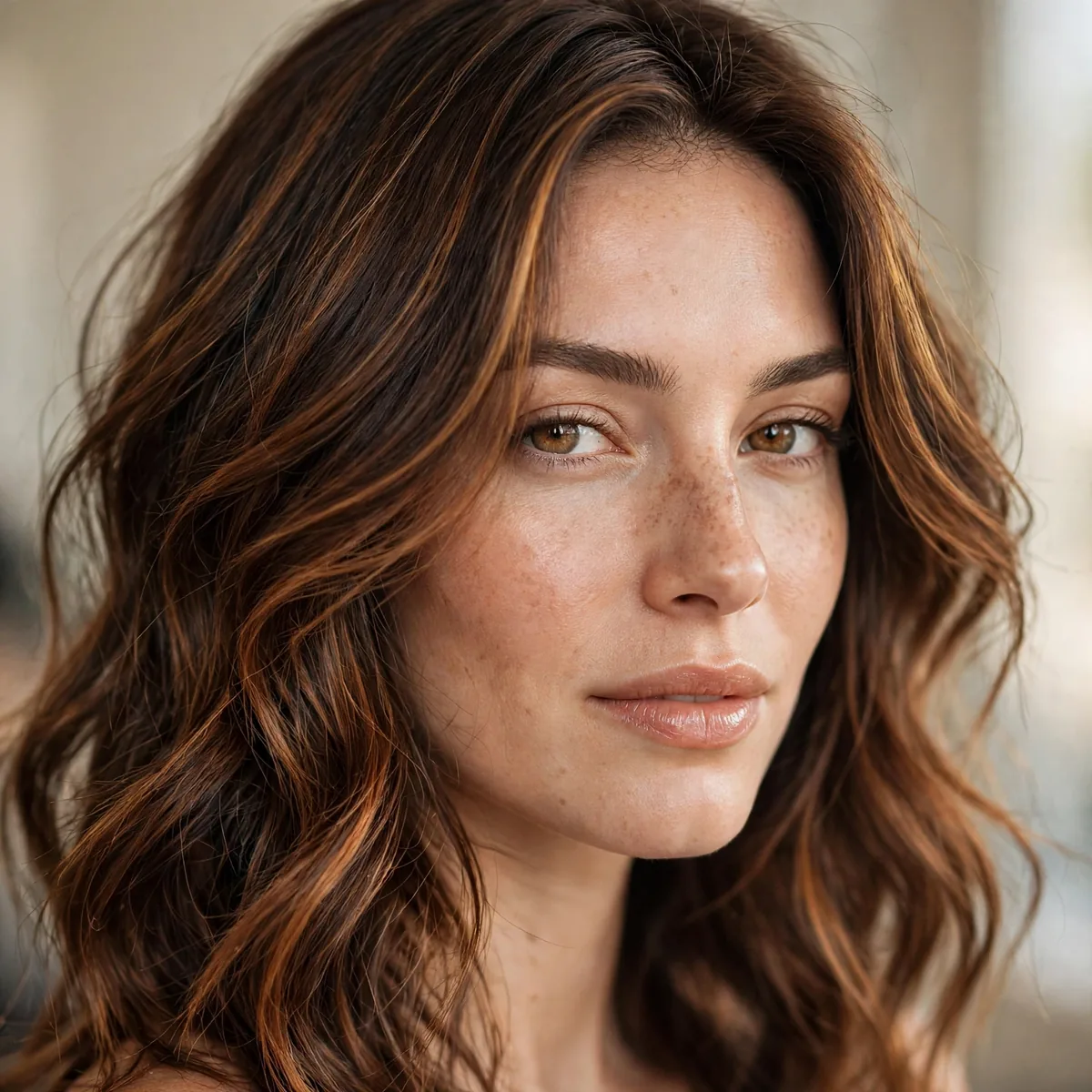 Maple toned dimensional brunette hair