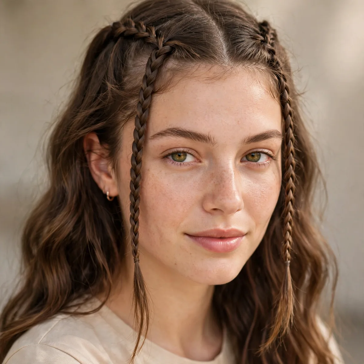 Two small Dutch braids for everyday