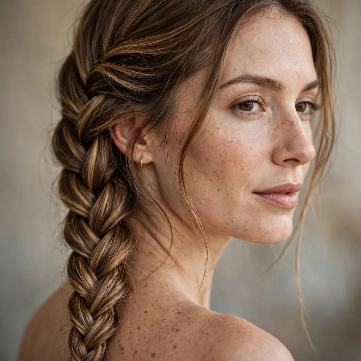 Fishtail braid worn to the side