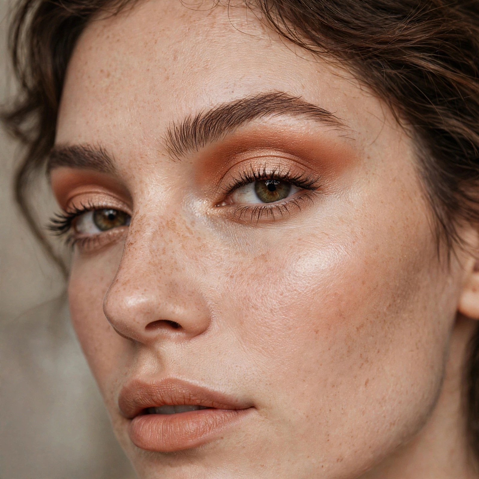 Terracotta eyeshadow in crease