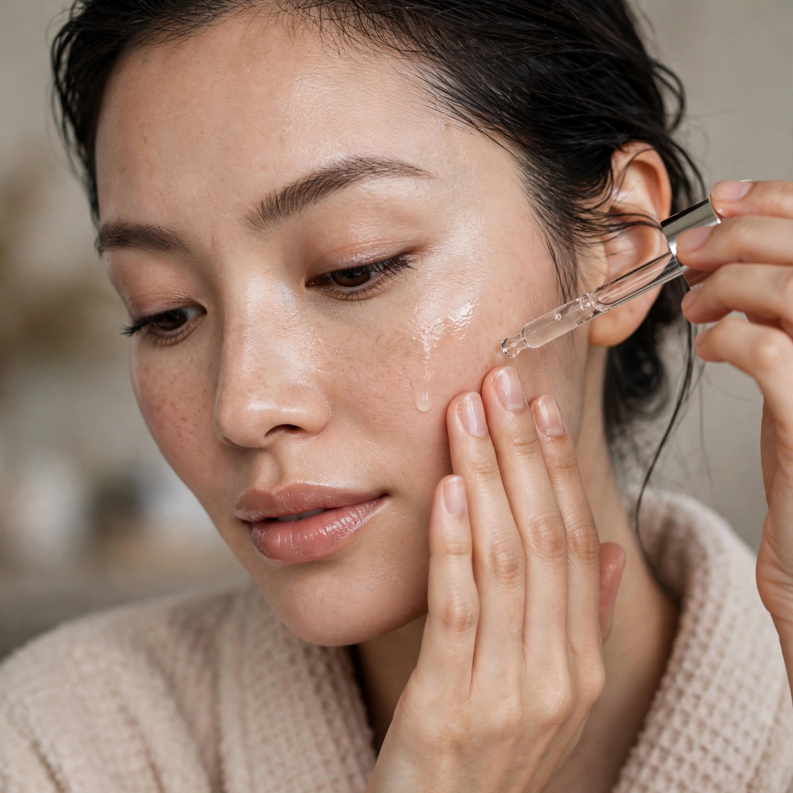 Applying essence for glass skin