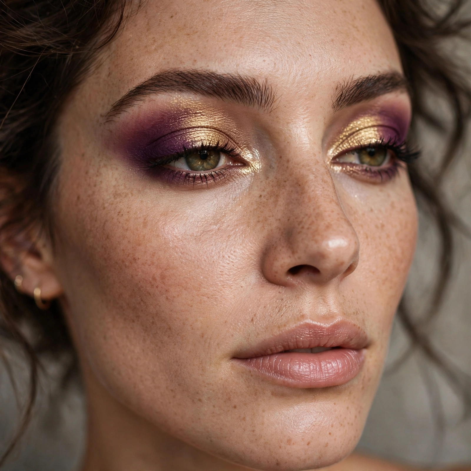 Gold and plum duo eyeshadow