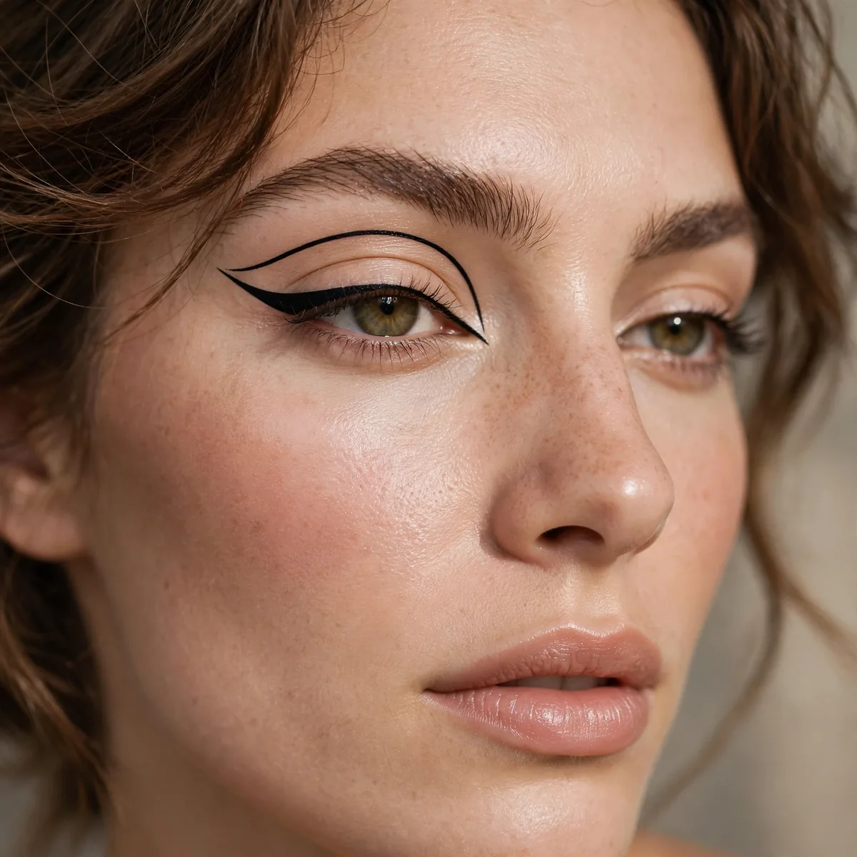 Negative space eyeliner design