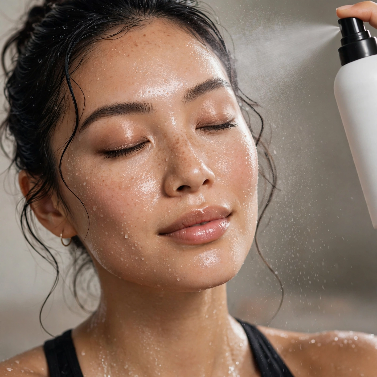 Cooling facial mist post workout
