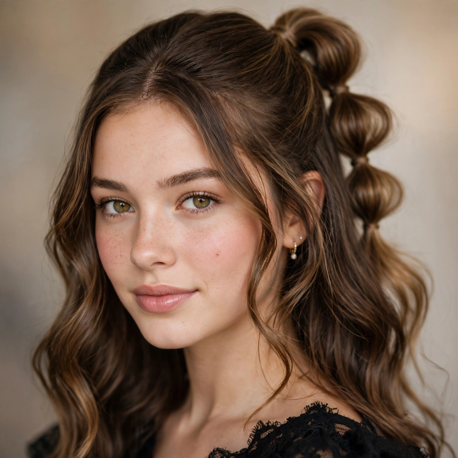Half-up bubble ponytail for prom