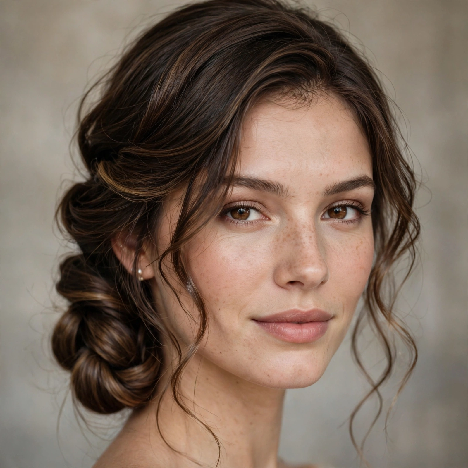 Low twisted half-up prom hairstyle