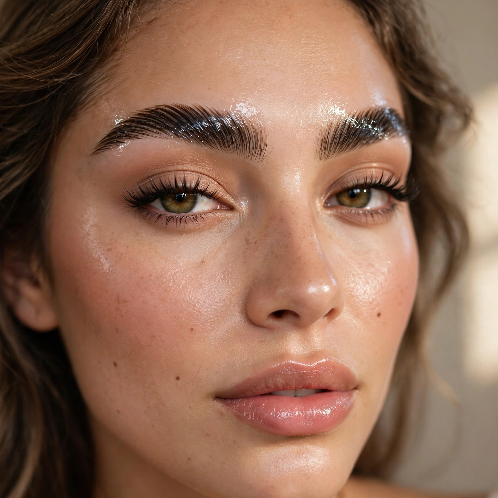 Strong hold gel laminated brows