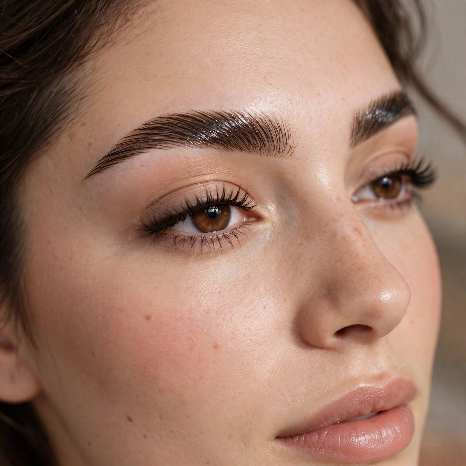 Laminated brows with defined tail