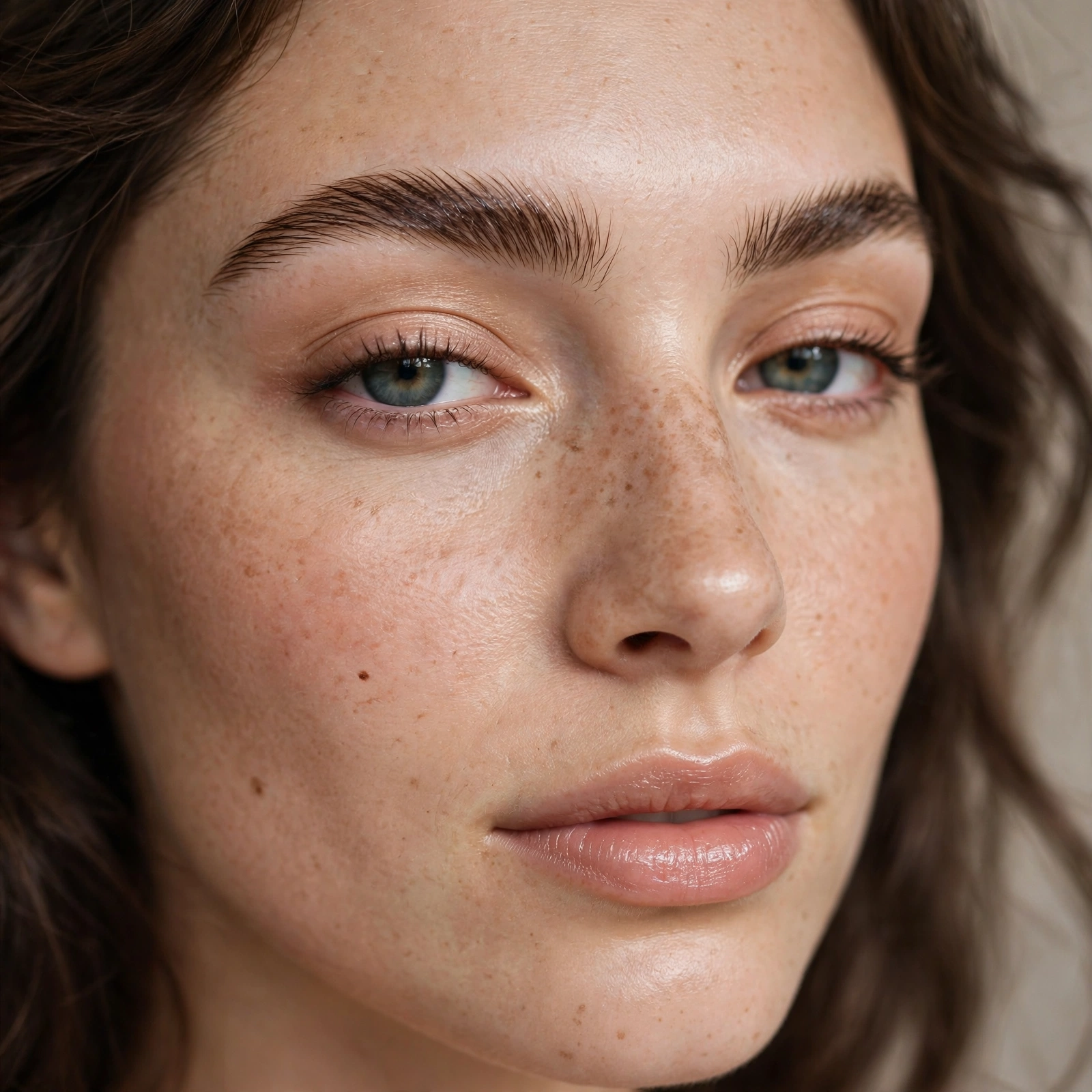 Natural laminated brow look