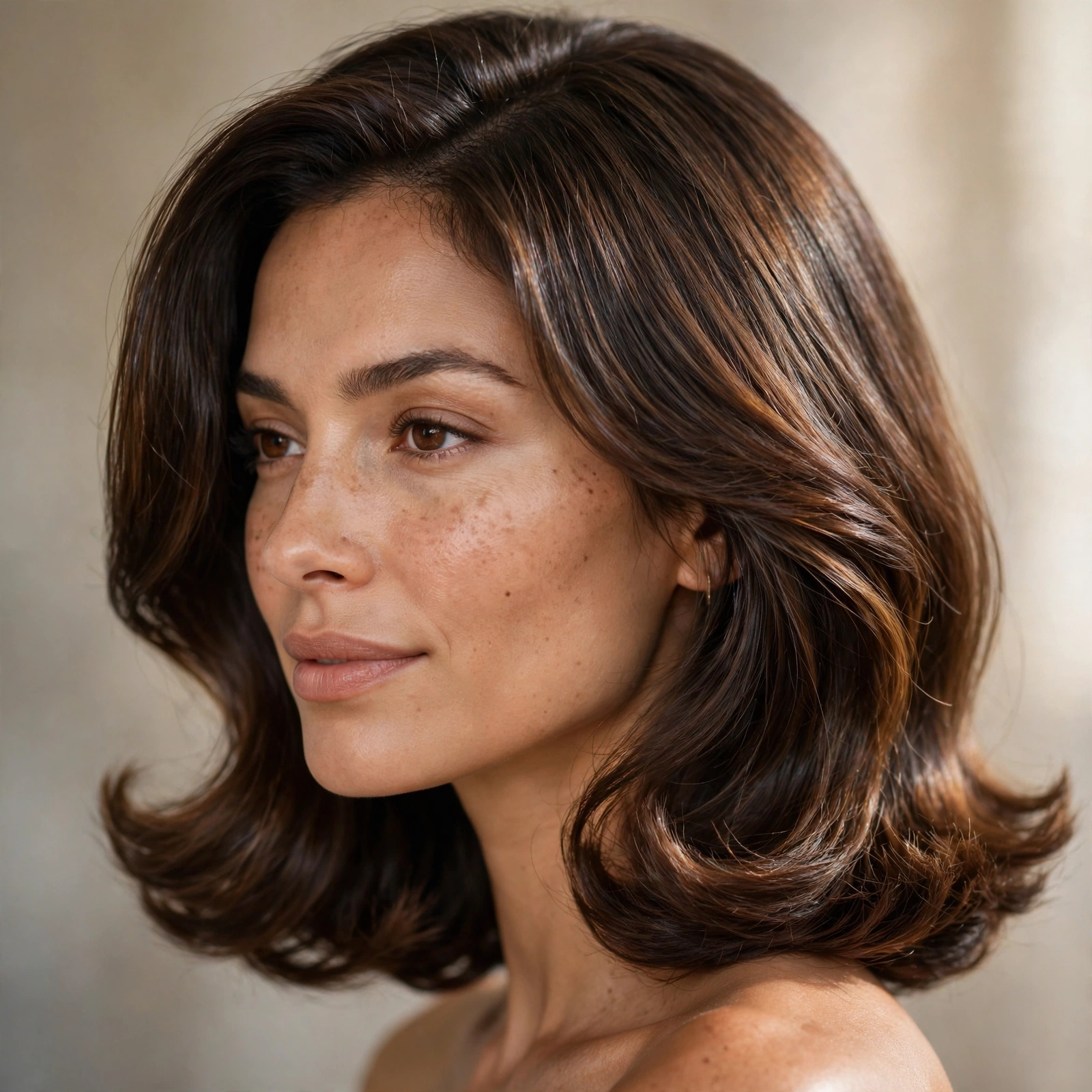Polished shoulder-length blowout