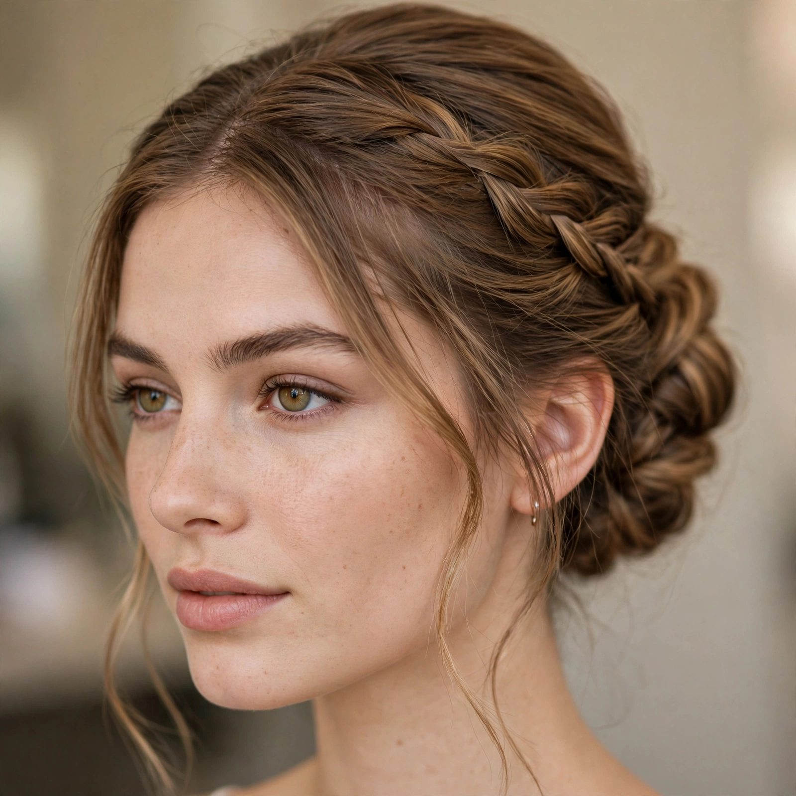 Updo with a delicate braided accent