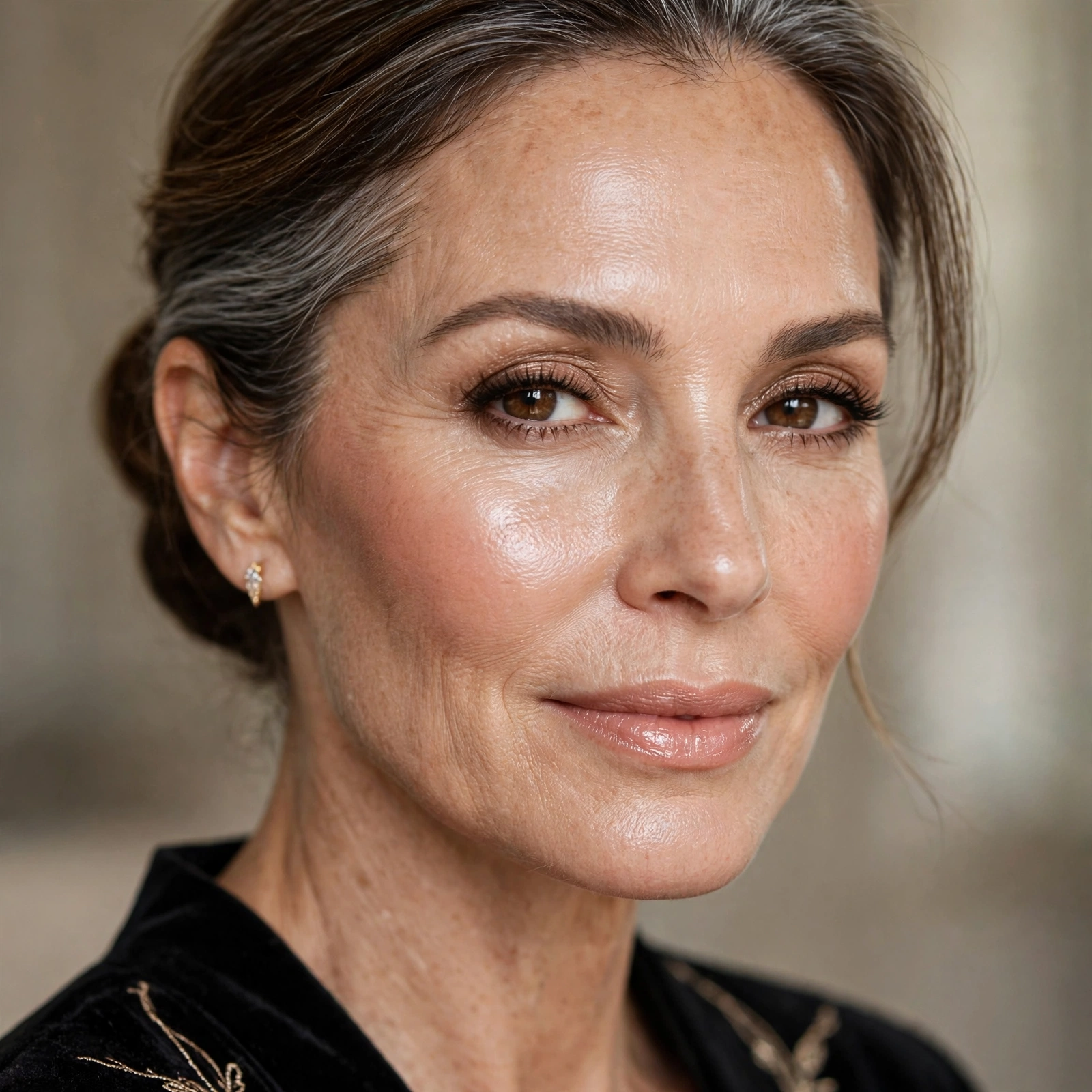 Dewy radiant skin mature makeup