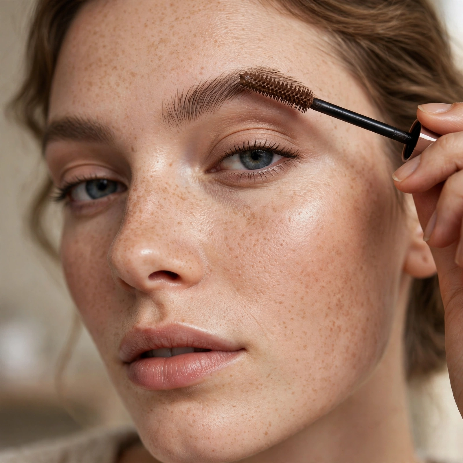 Brow mascara natural application