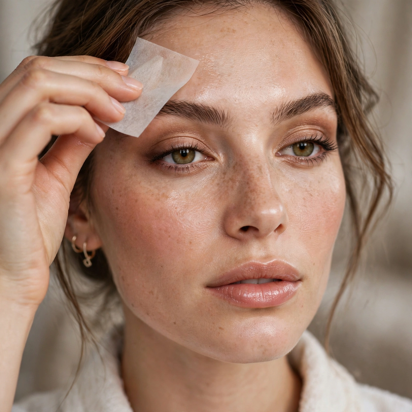 Blotting instead of powdering