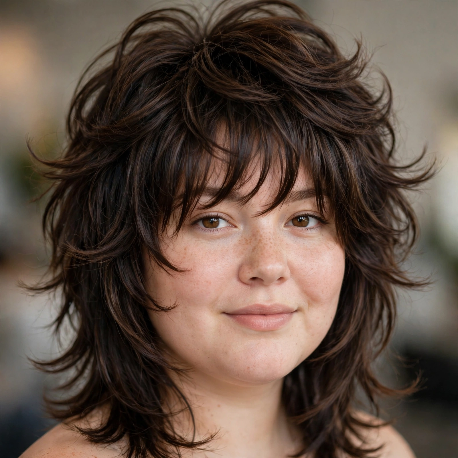 Octopus haircut flattering a round face