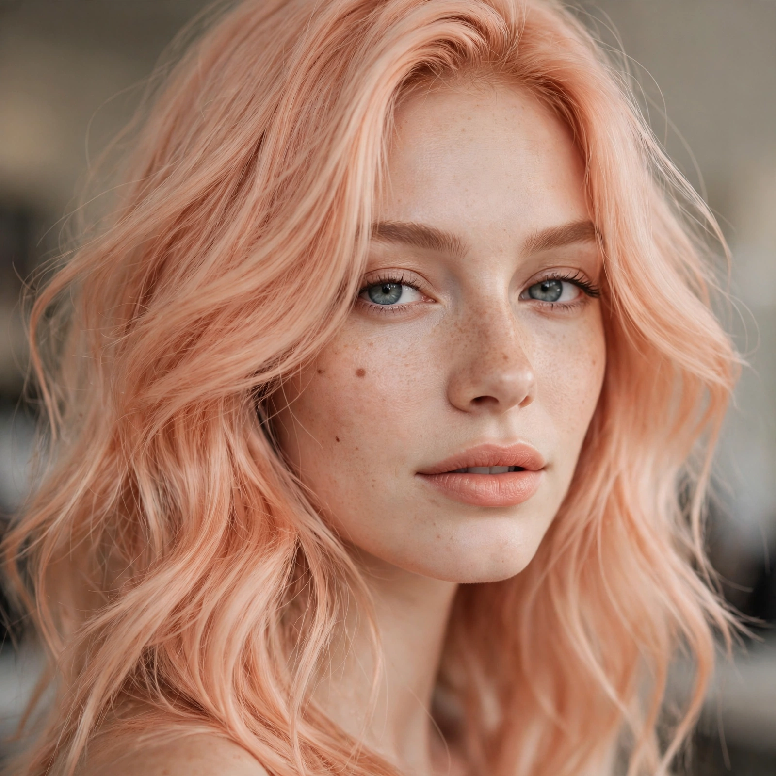 Peach pastel hair color