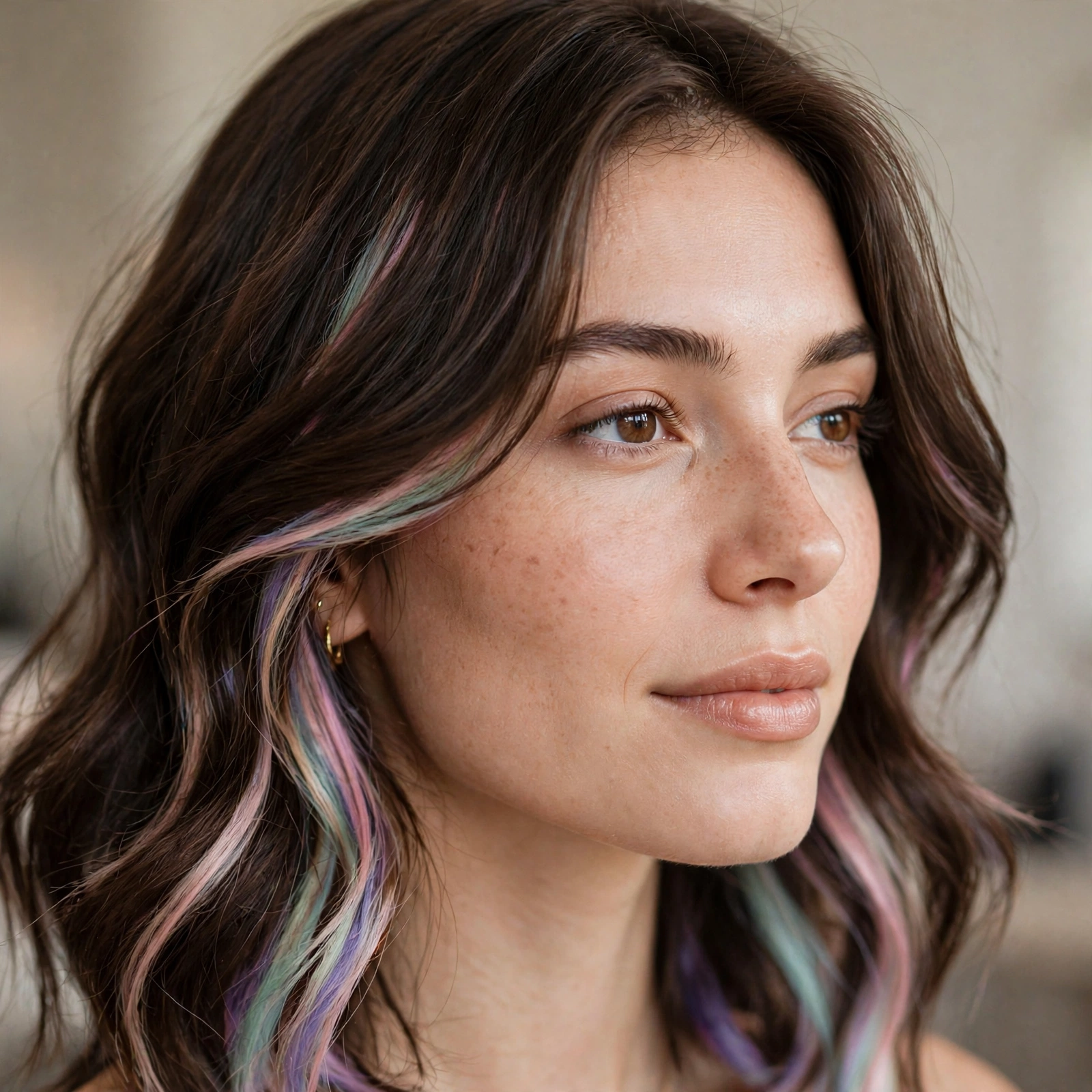 Pastel peekaboo highlights