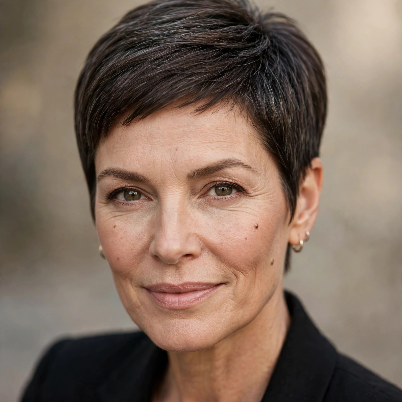 Tapered pixie with neat neckline