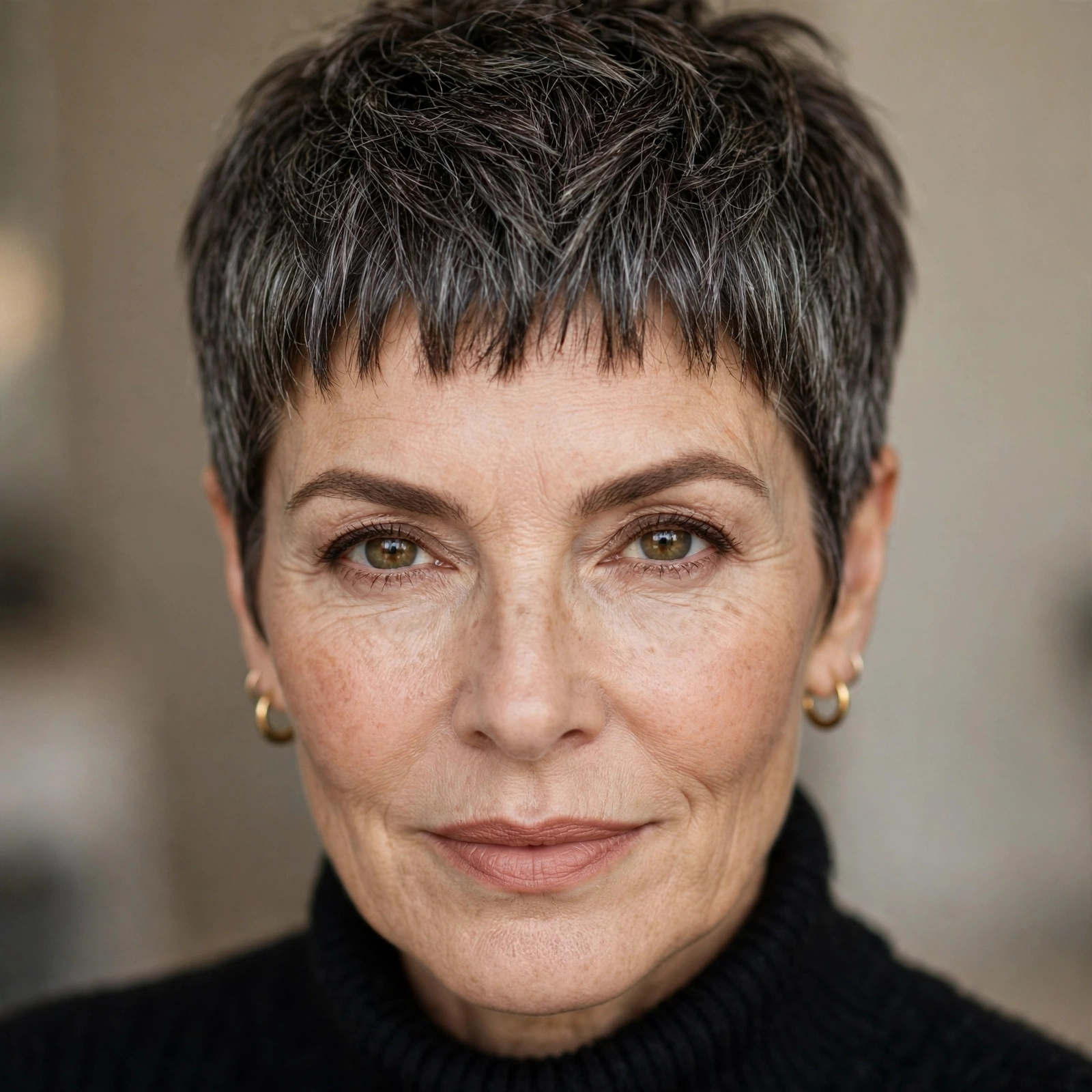 Pixie haircut with micro bangs