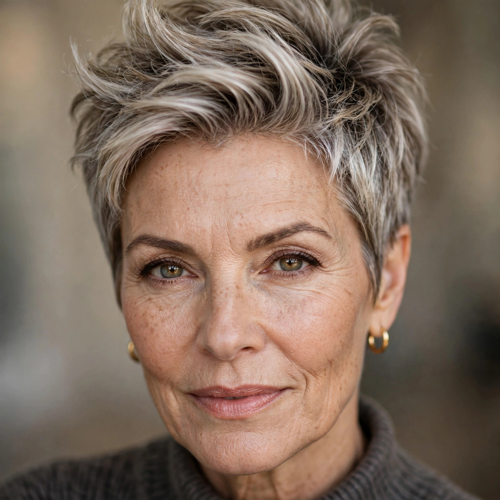 Pixie haircut with volume on top