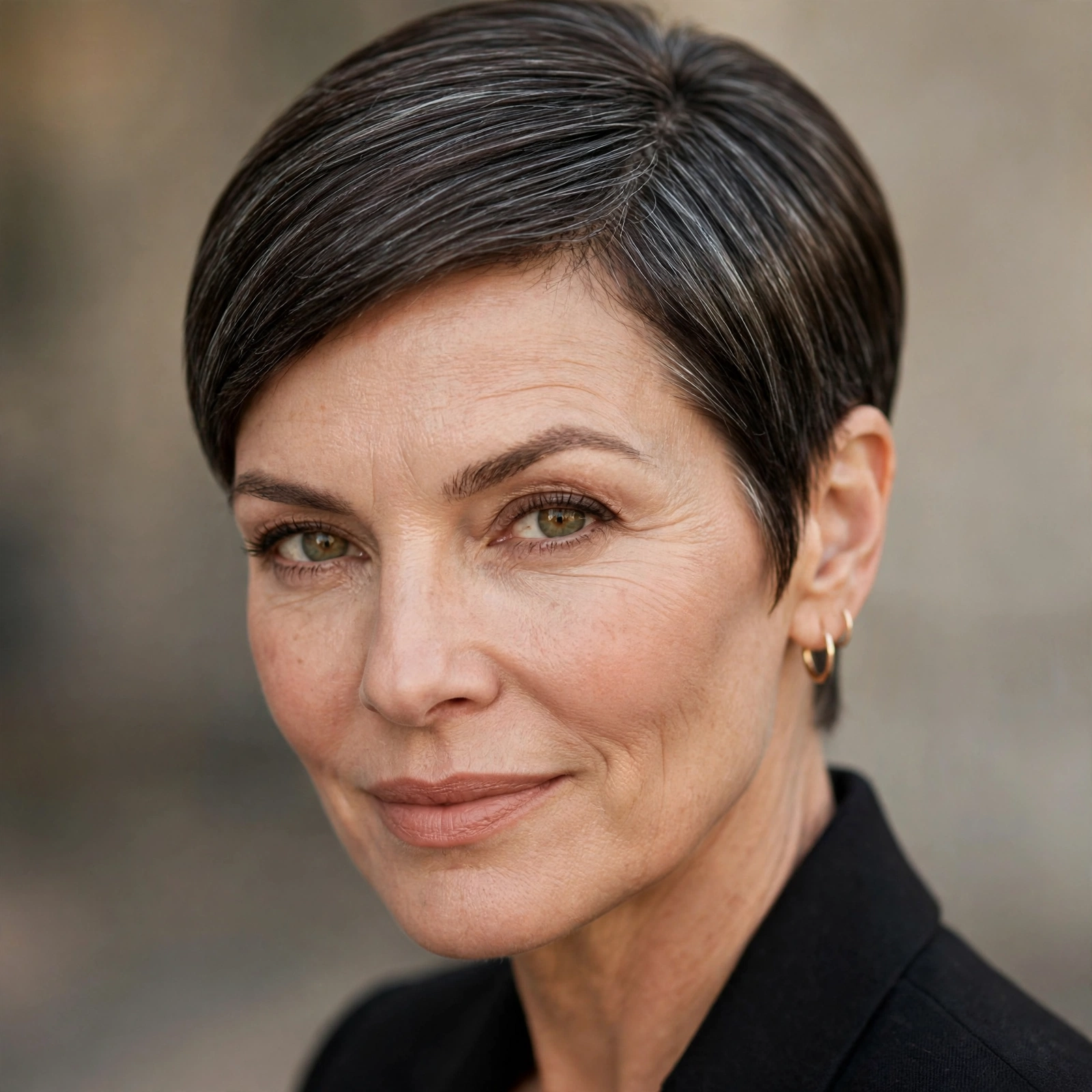 Sleek polished pixie haircut