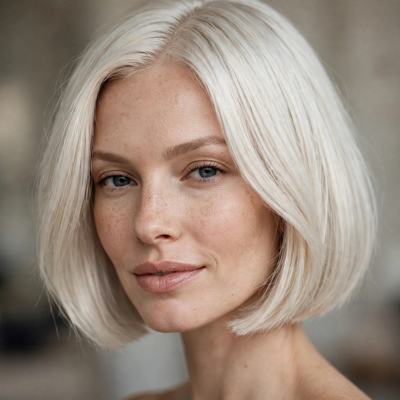 Platinum blonde bob haircut